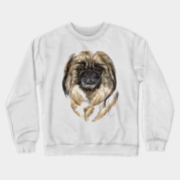 A happy Pekingese pooch Crewneck Sweatshirt by LITDigitalArt